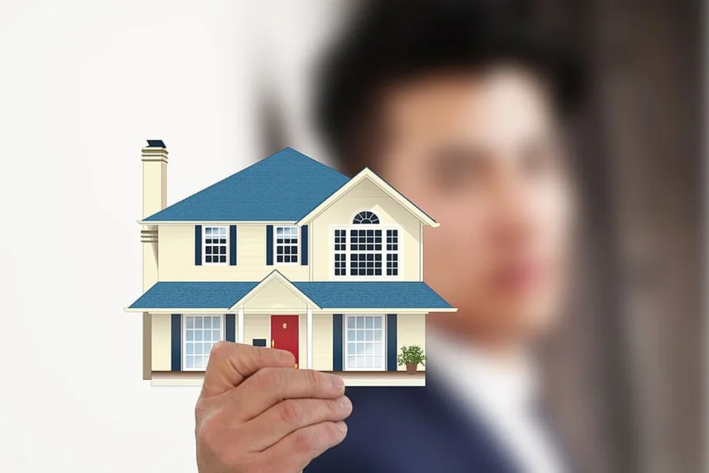 AI in mortgage lending concept showing digital algorithms and data analytics improving mortgage approval speed and accuracy.