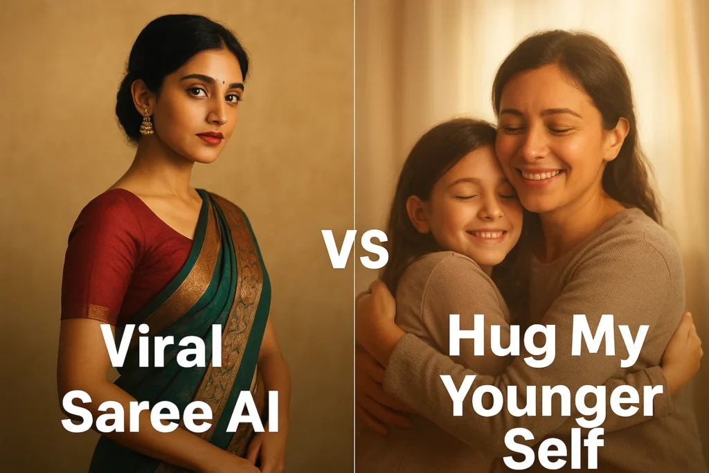 Hug My Younger Self AI trend