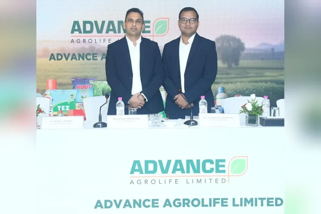 Advance Agrolife IPO debut with 14% premium listing on NSE, showcasing strong investor demand.
