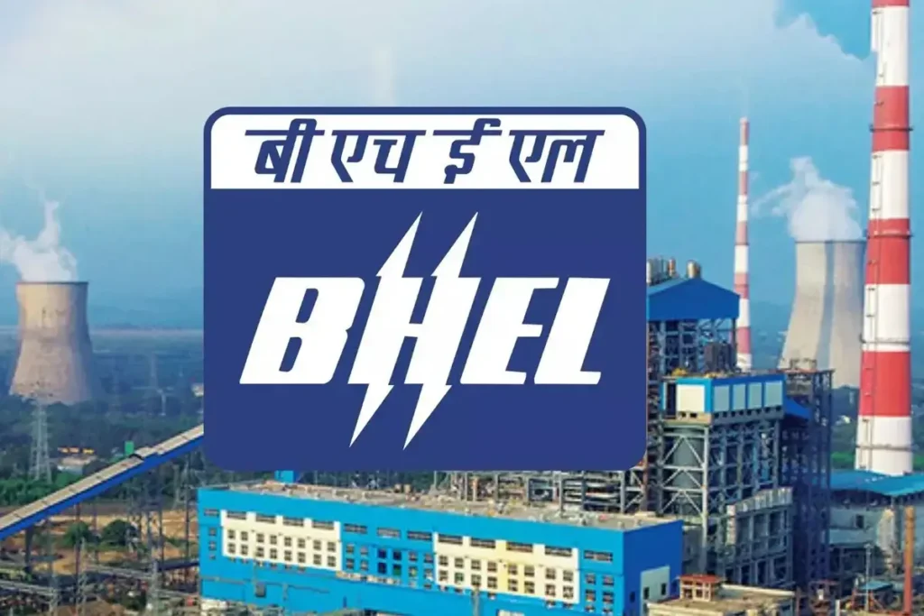 Bharat Heavy Electricals Ltd 2025 image showing industrial backdrop with upward stock chart and growth arrow, reflecting optimism about company’s future performance.