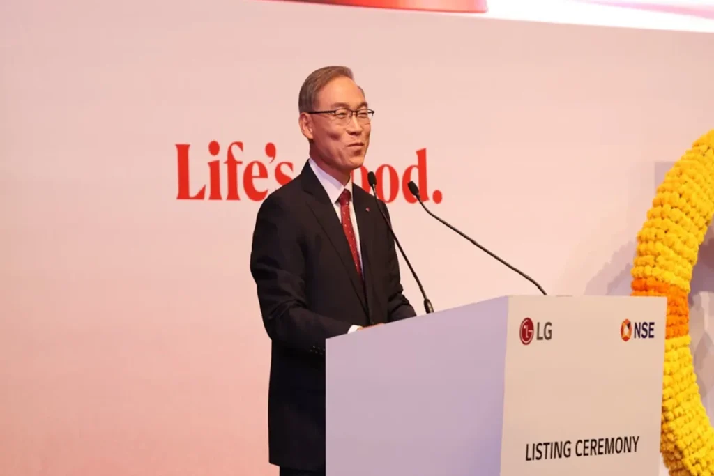 LG Electronics India share market outlook highlighting Emkay Global’s buy recommendation and growth forecast.