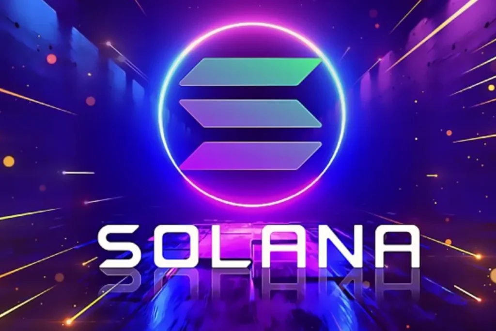 Golden Solana coin with upward arrow symbolizing Solana hidden bullish trend and strong market momentum in 2025.
