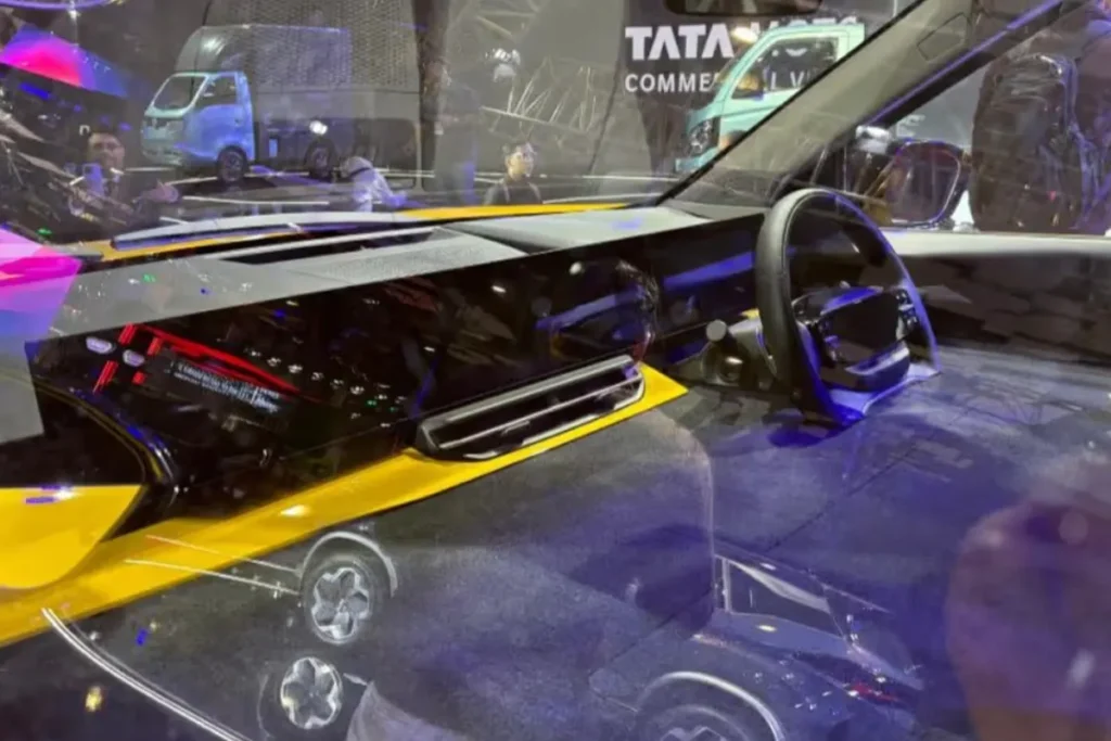 Tata Sierra EV 2025 electric SUV exterior design with modern LED DRLs and premium finish.