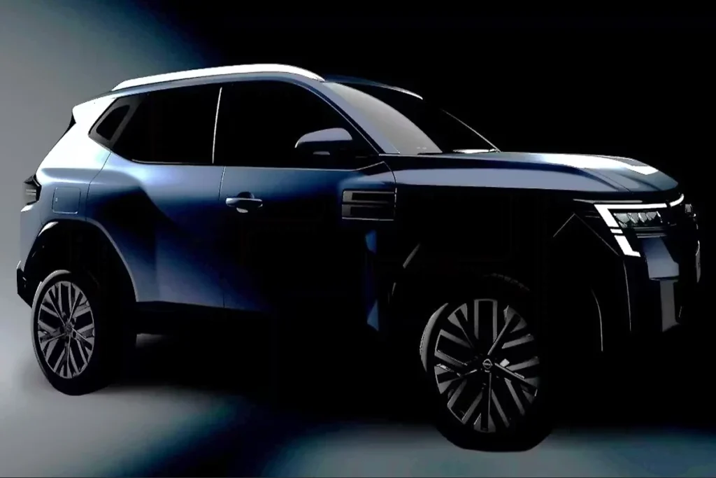 Nissan Tekton SUV front design with bold LED headlights and muscular grille