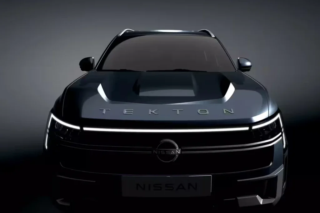 Side view of Nissan Tekton SUV showing strong body lines and alloy wheels