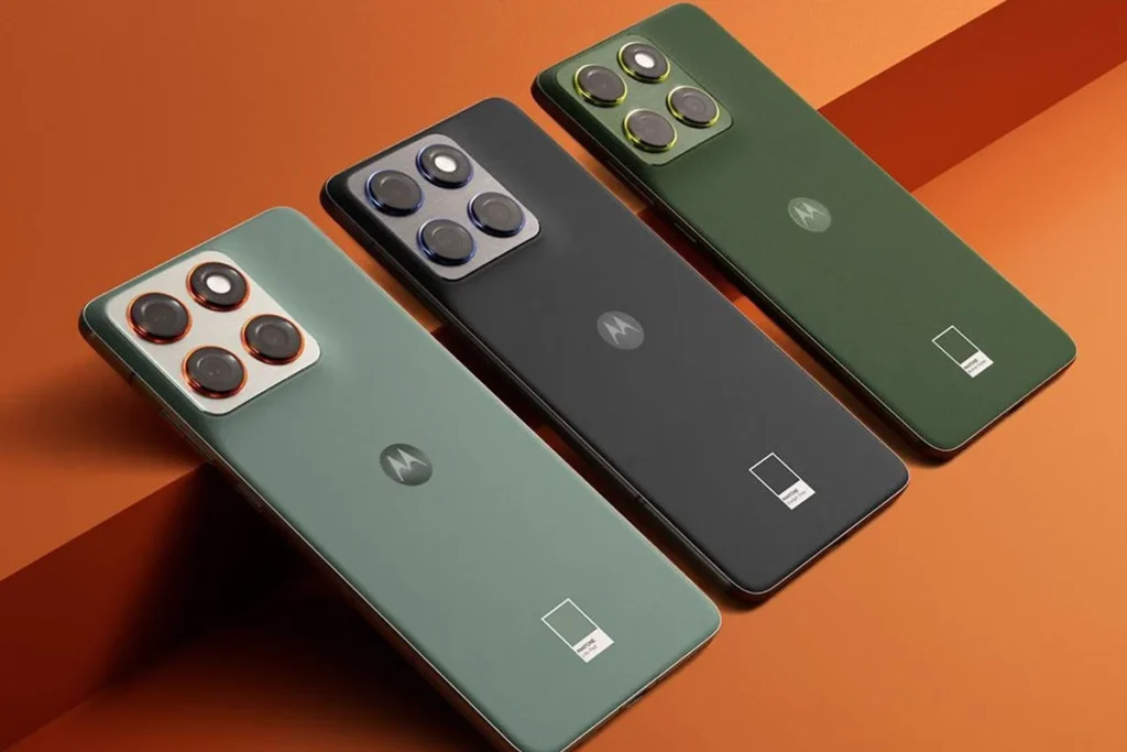 Motorola Moto Edge 70 Ultra-thin smartphone 2025 model showcasing a futuristic, slim metallic design with advanced quad-camera setup on a clean background.