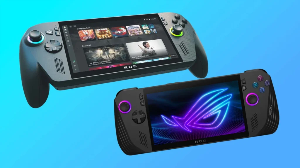 ASUS ROG handheld 2025 gaming device with advanced AMD processor and Full HD 120Hz display designed for high-performance mobile gaming.