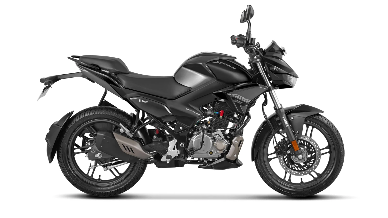 Hero Xtreme 125R side view highlighting its sporty design and dual-channel ABS system.