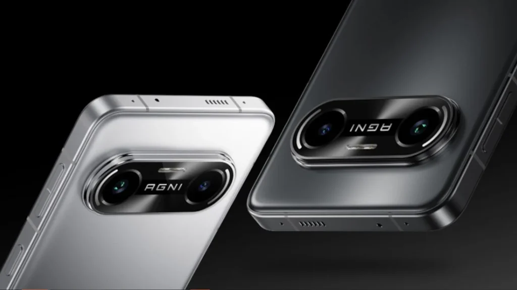 Lava Agni 4 specifications infographic showing Dimensity 8350 processor, 120Hz display, 50MP camera, and 66W fast charging battery.