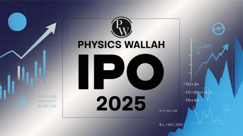 Investor checking live market screen displaying PhysicsWallah Share Price performance post-IPO listing.