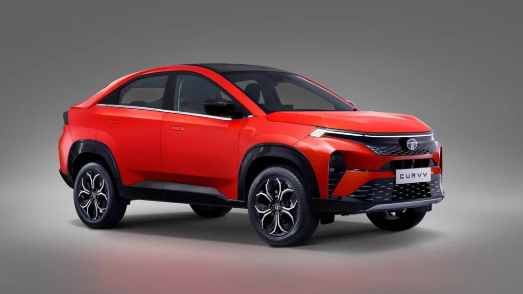 Tata Curvv 2025 model featuring its modern coupe-inspired design and sharp exterior elements.