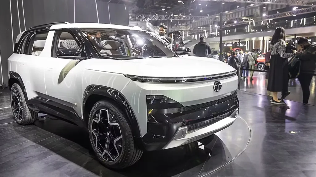 Tata Sierra 2025 displayed with bold styling, LED lighting, and an upgraded design at the 2025 launch event.