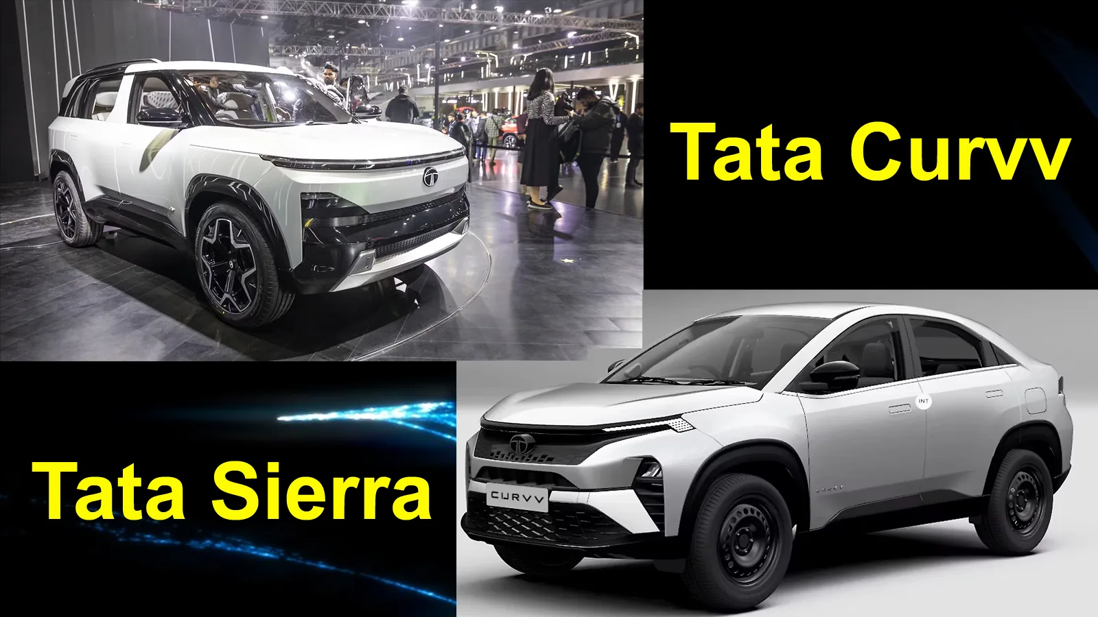 Tata Sierra vs Tata Curvv comparison image showing both SUVs together with their 2025 exterior design.