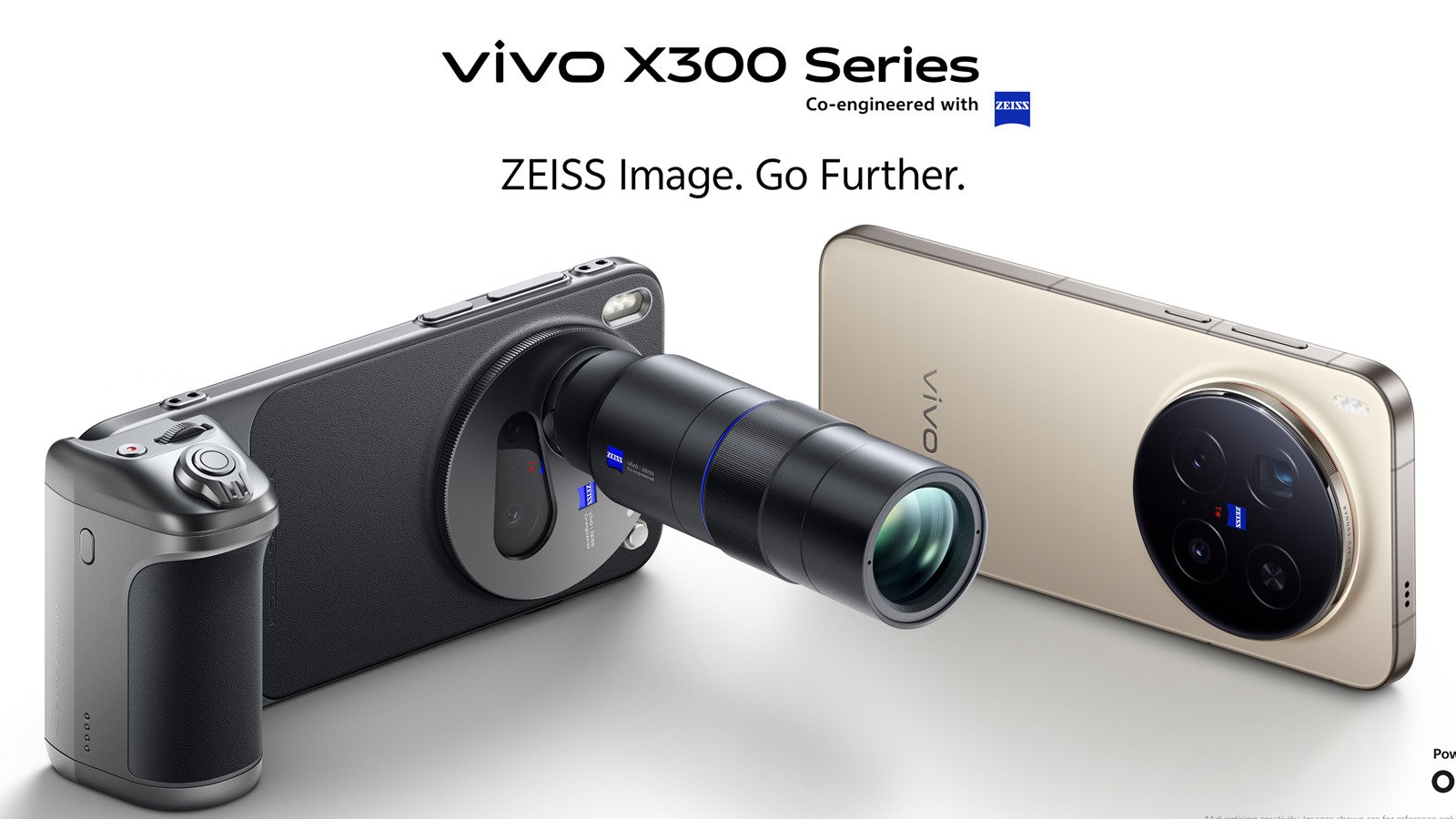 Close-up view of the Vivo X300 highlighting its premium build and advanced camera system.