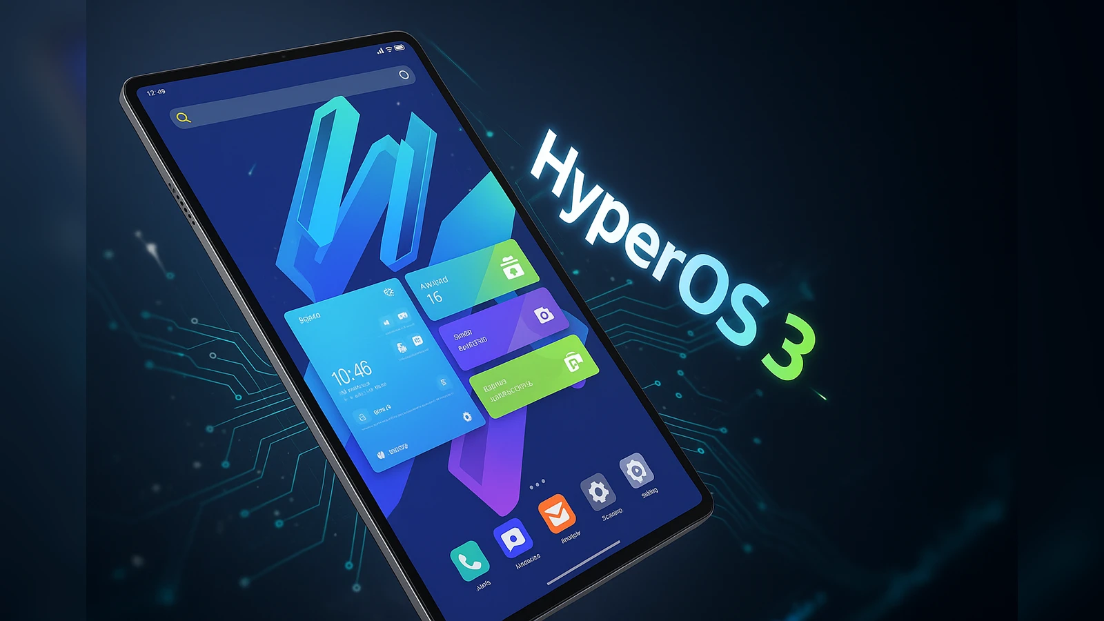 Xiaomi Pad 7 Pro is displaying HyperOS 3 interface powered by Android 16 with colourful widgets and a modern design.