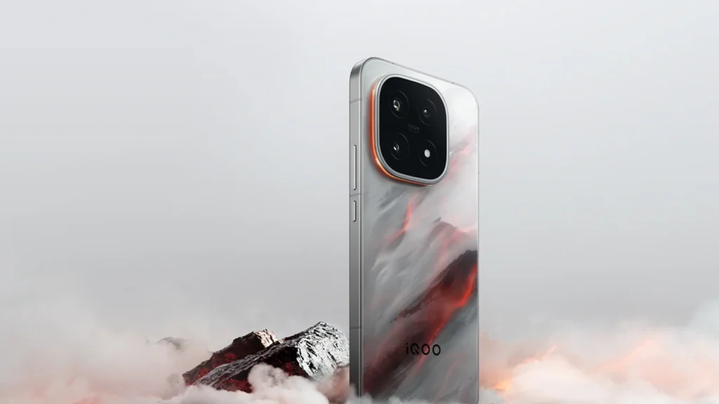 Illustration showing the iQOO 15 smartphone design while highlighting consumer interest in the iqoo 15 price in india.