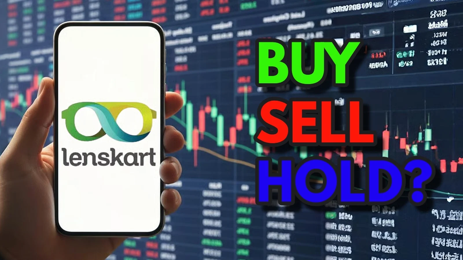 Stock chart showing Lenskart share price rising after Q2 FY26 results.