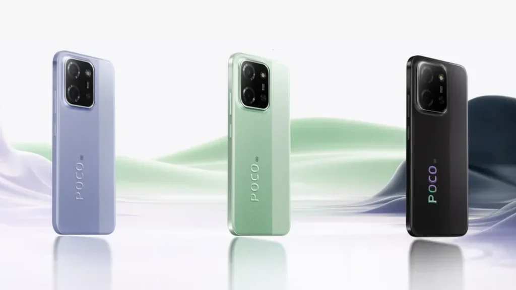 Poco's new smartphone 2025 model features the C85 5G design, dual-camera module, and vibrant colour options.