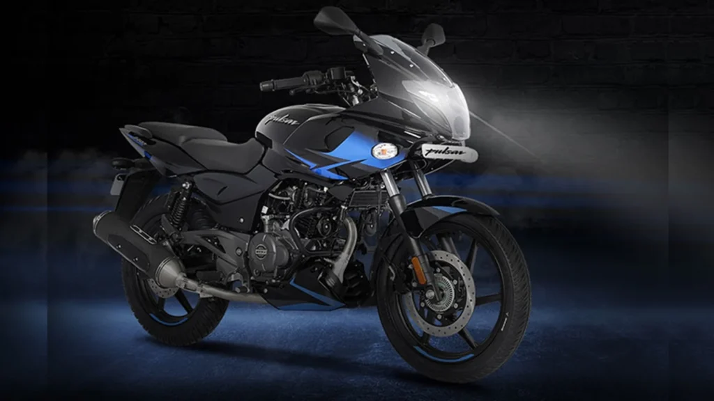 2025 Bajaj Pulsar 220F price India model displayed in black-gold colour scheme.