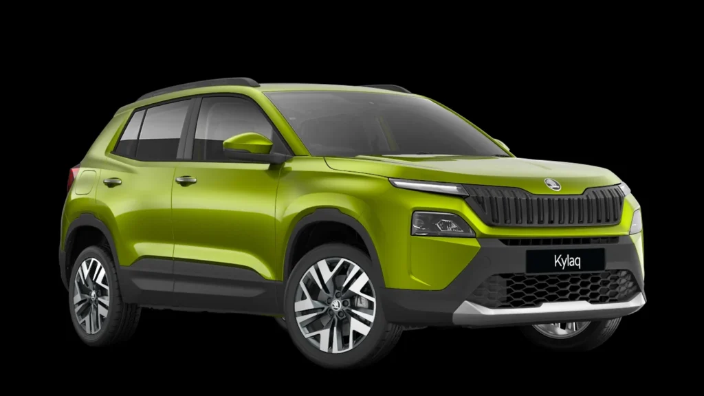 Skoda Kylaq compact SUV spotted ahead of its India launch, showcasing modern Skoda styling, high ground clearance, and a premium cabin for urban users.