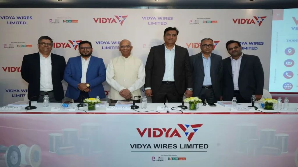 Chart showing Vidya Wires IPO GMP movement as investors monitor grey market sentiment.