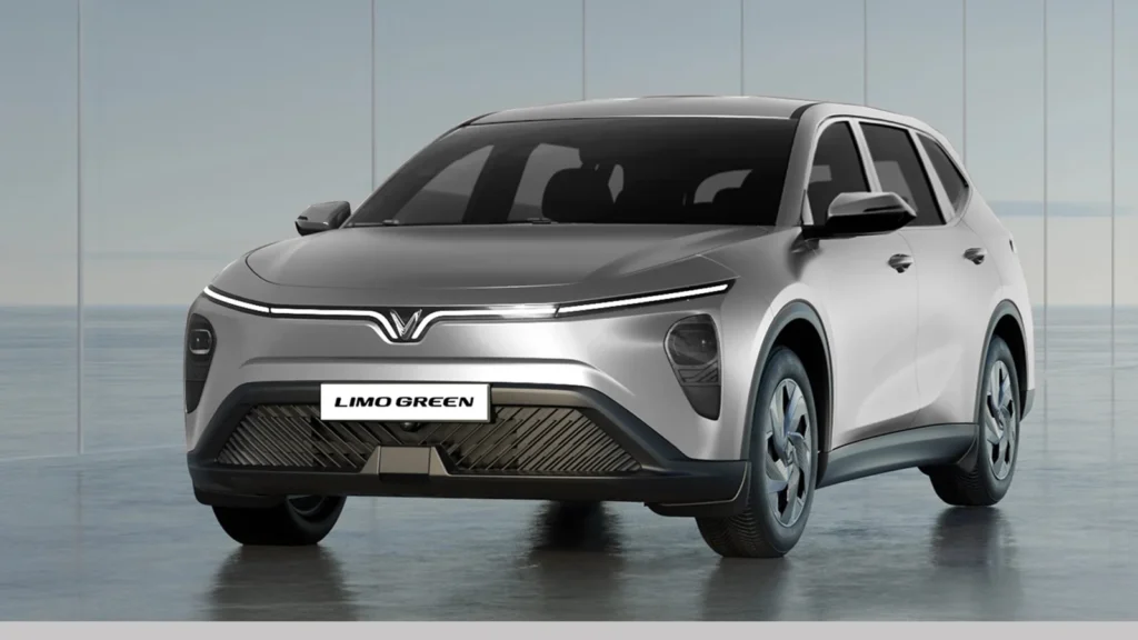 VinFast Limo Green MPV India launch 2025 teaser with futuristic EV branding.